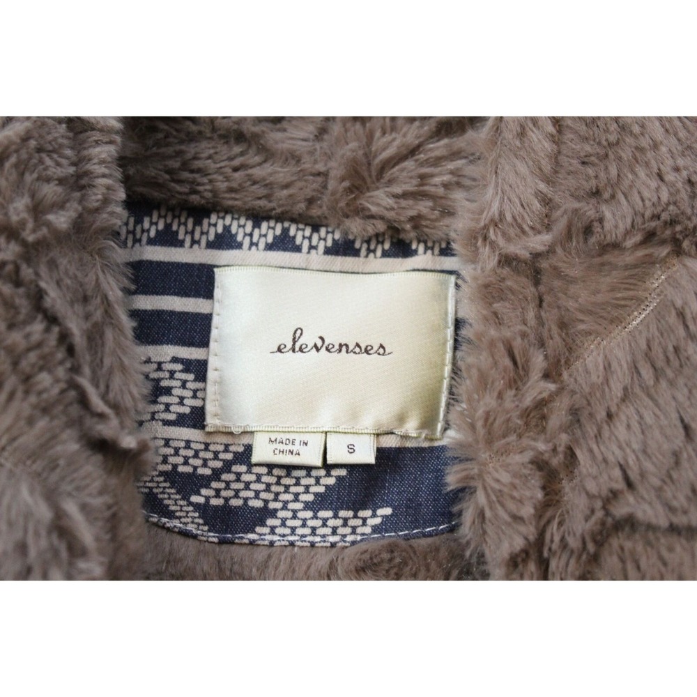 Elevenes x Anthropologie Pelage Faux Fur Open Front Vest Brown Anthro Small - Picture 7 of 12